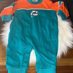 Reebok Teal and Orange Dolphins one piece outfit